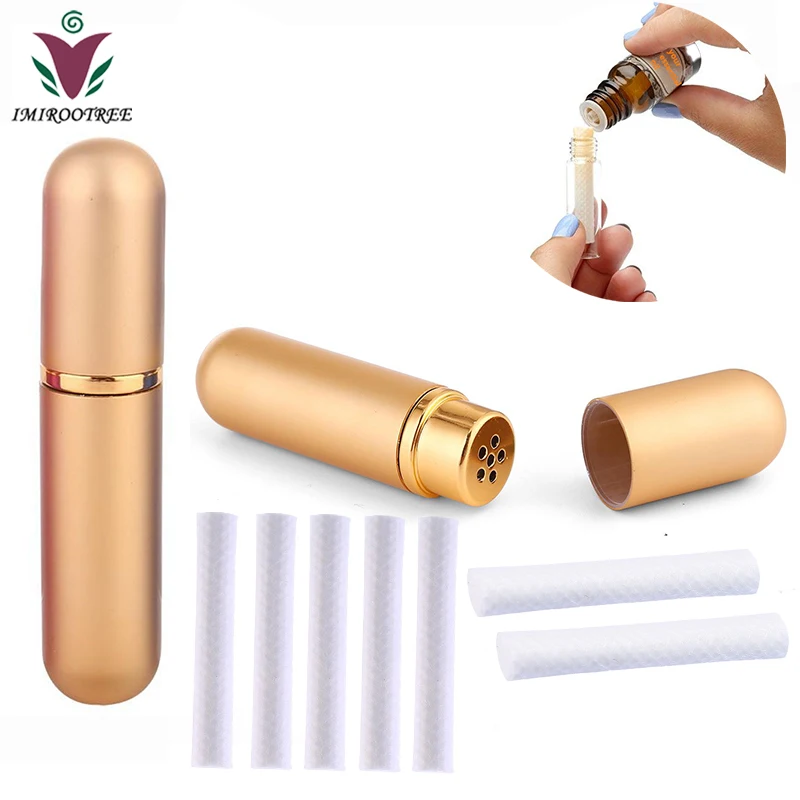 

FreeShip 24pcs colored Essential Oil Aromatherapy Blank Nasal Inhaler Metal Aluminum Inhaler with 48pcs High Quality Cotton Wick