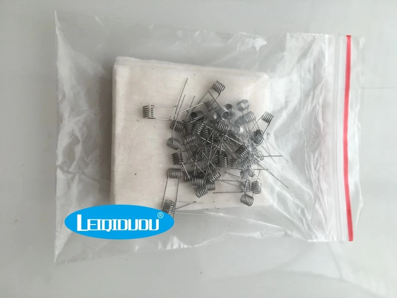 leiqidudu 100pcs Premade heating RDA coil wire with 5pc Janpanese cotton wick e cigarette rda RBA atomizer wick Kanth A1 coil