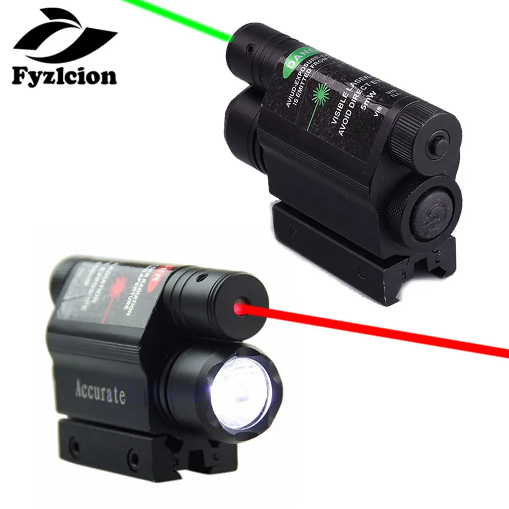 

Tactical hunting 5mW Powerful Green/Red Laser Sight Scope Set 200 Lumen LED Flashlight Combo 11mm&20mm Picatinny Rail Mount
