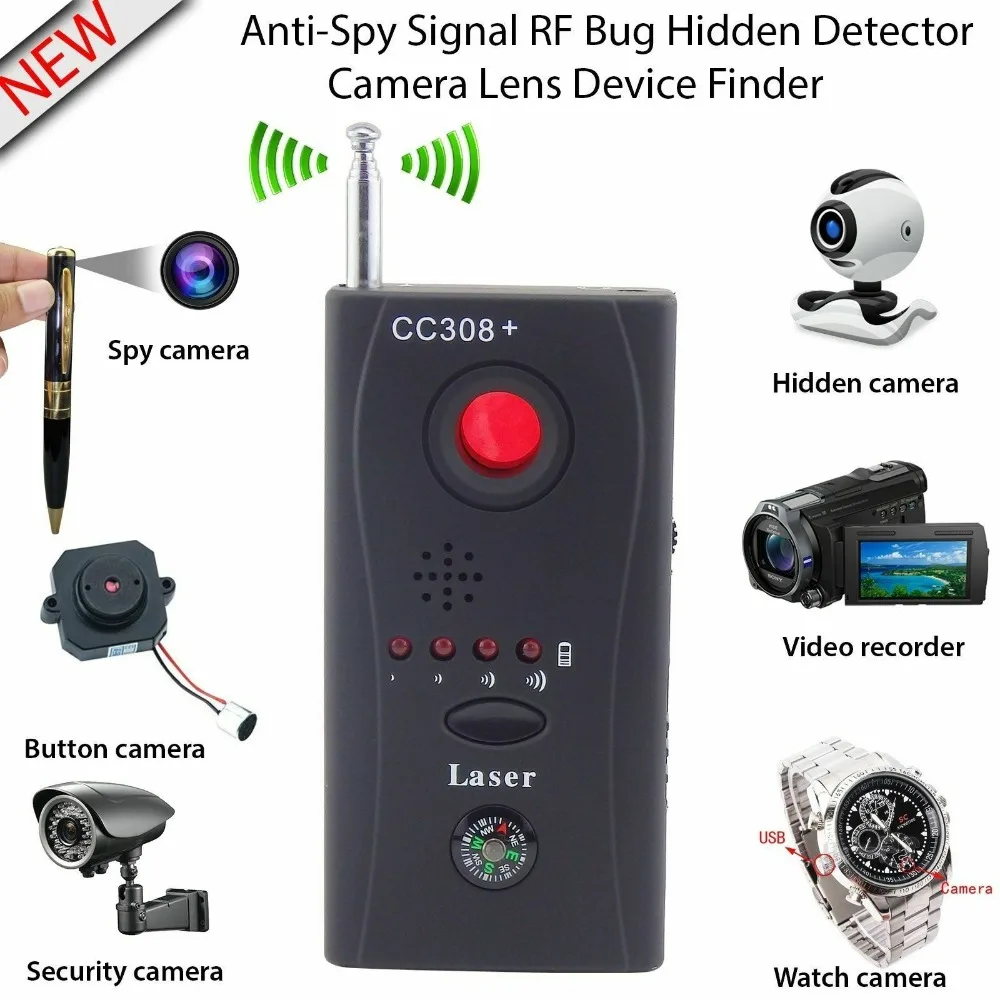 Anti-Spy Full Range Bug CC308+ Mini Wireless RF Signal Camera Detector