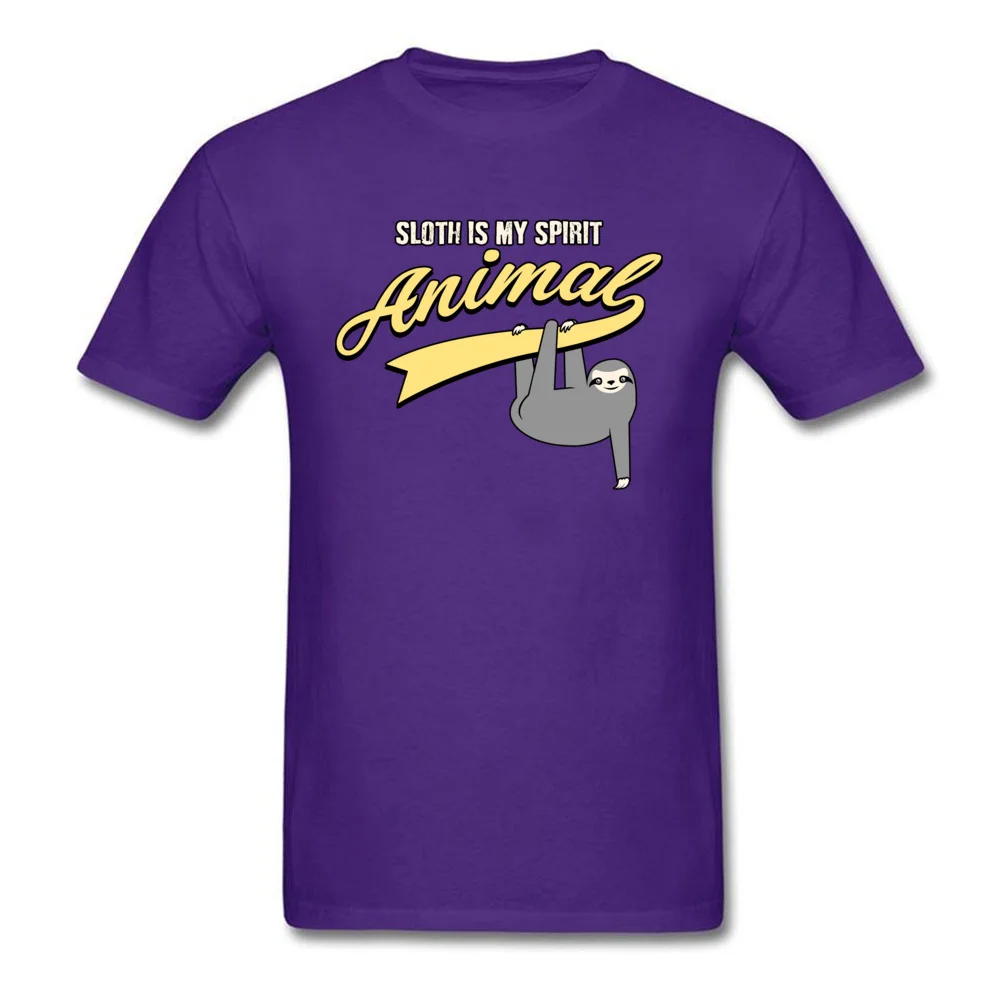 Print Prevailing Short Sleeve Casual T-shirts 100% Cotton Crewneck Mens T Shirt Summer Clothing Shirt Thanksgiving Day Funny Sloth Spirit Animal shirt   men women youth tee shirts purple