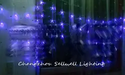 Хорошо! Светодиодный Праздничная лампа витрина украшения 56 шт. синий пятиконечная звезда шарик занавес лампа H168