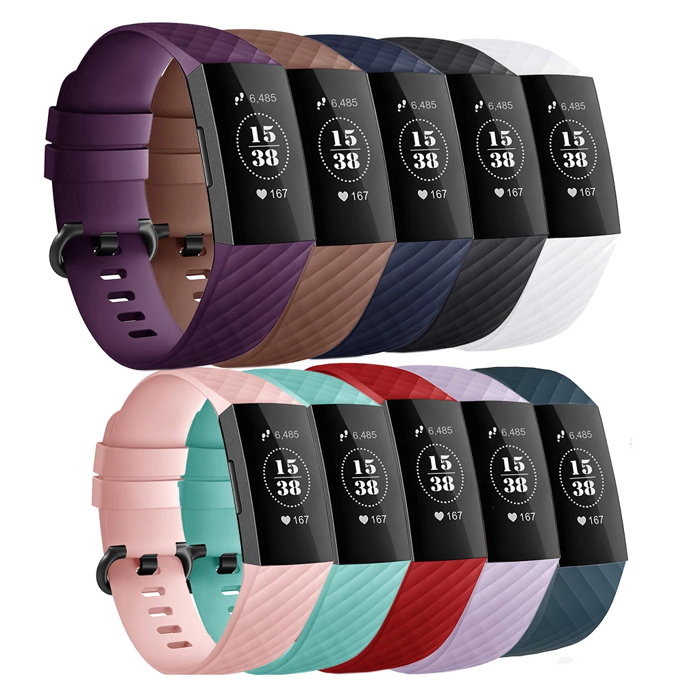 Silicone Band For Fitbit Charge 3 Multi Colors Soft Smart Watch Wrist Strap For Fitbit Charge 3 Replacement Belt Accessories  (1)