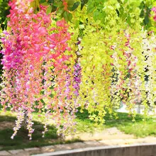 

12pcs Artificial Flowers For Vine Decor Decoration Wisteria Fake Garden Wedding Hanging Butterfly Fleur Artificielle Plastic