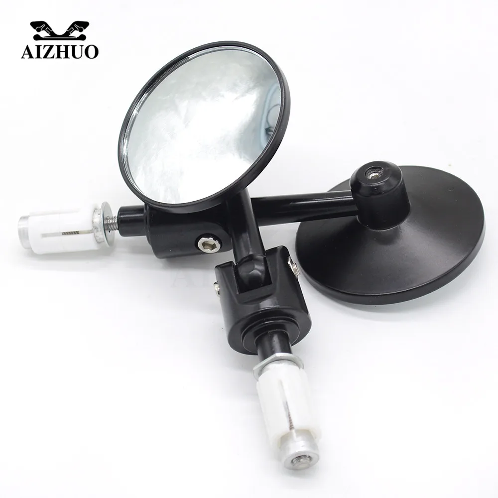 

22MM Motorcycle Black 7/8" Round Bar End Rear Mirrors Motorcycle Motorbike Scooters Rearview Mirror Side View Mirrors Cafe Racer