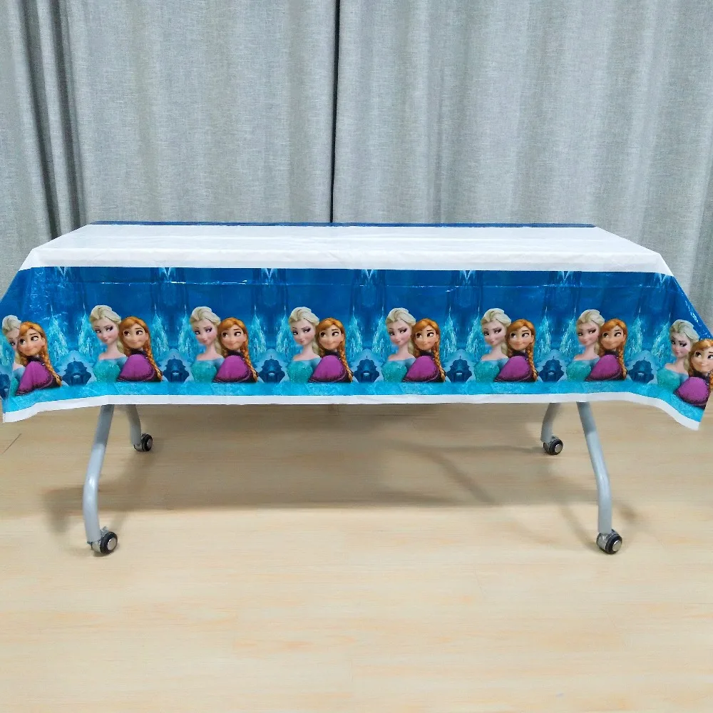 

108cm*180cm Frozen Party Anna Disposable Birthday Tablecloths Kids Happy Birthday Party Decorations Plastic Tablecover Supplies