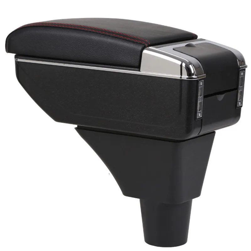 

For Renault Sandero Stepway armrest box central Store content Storage box armrest box with cup holder ashtray USB interface