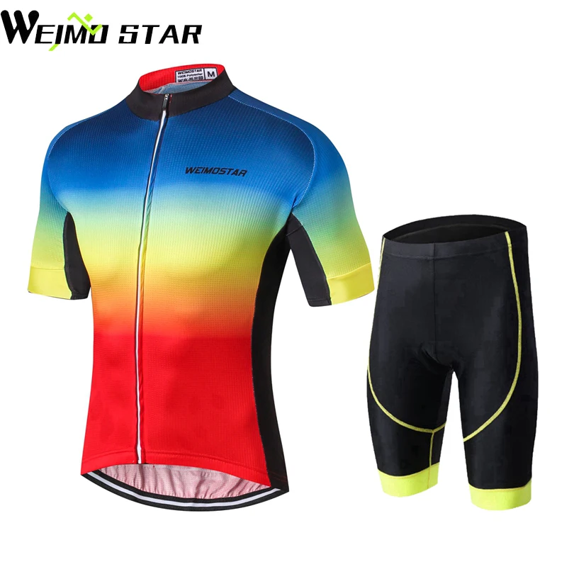 Weimostar فريق الرجال برو الدراجات الرياضية روبا ciclismo الدراجات جيرسي قصيرة الأكمام الدراجات الملابس القمم السروال القصير مجموعات S-XXXL