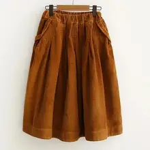 Ранняя весна; Новинка; японский стиль; Вельветовая юбка трапециевидной формы; mori girl