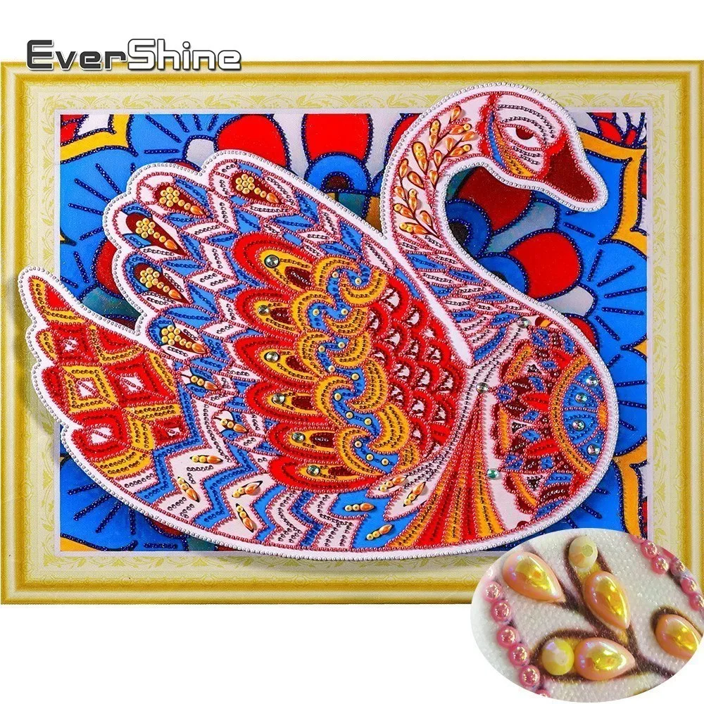 

EverShine Diamond Embroidery Special Shape Swan Pictures Of Rhinestones DIY Diamond Painting Mosaic Animals Handicraft Gift