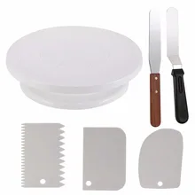 6 шт украшения торта поворотный стол украшения торта поставки украшения Com/глазурь более гладкий(3 шт) 2 глазурь шпатель с двусторонней и угловой