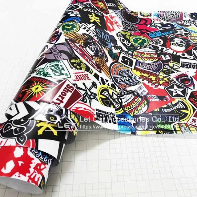 

New Bomb Vinyl Sticker on Car DIY Graffiti Sticker Bomb Wrap Car Stickers Motorcycle Accessories full car decals Car Styling