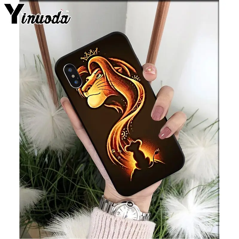 Yinuoda Lion King Simba TPU Мягкий силиконовый черный чехол для телефона iPhone 5 5Sx 6 7 7plus 8 8Plus X XS MAX XR - Цвет: A13