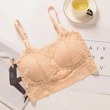 Красивый топ без ободка с бретельками сзади, кружевной ажурный спортивный топ, однотонный Жаккардовый трикотажный бюстгальтер, сексуальное нижнее белье с подкладкой