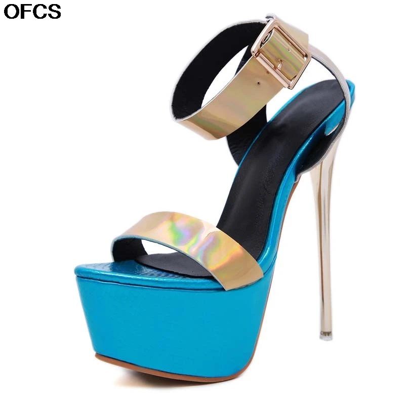 

High Heels Sandals 16cm Stripper Shoes Pumps Women Gladiator Platform Sandals Summer Wedding Party Shoes Women Size 34-40