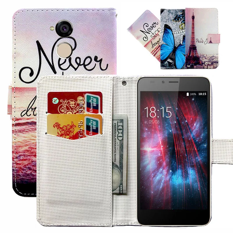 

Fashion 11 Colors Cartoon Painting PU Leather Magnetic clasp Wallet Cover For BQ BQ-5510 Strike Power Max 4G Case