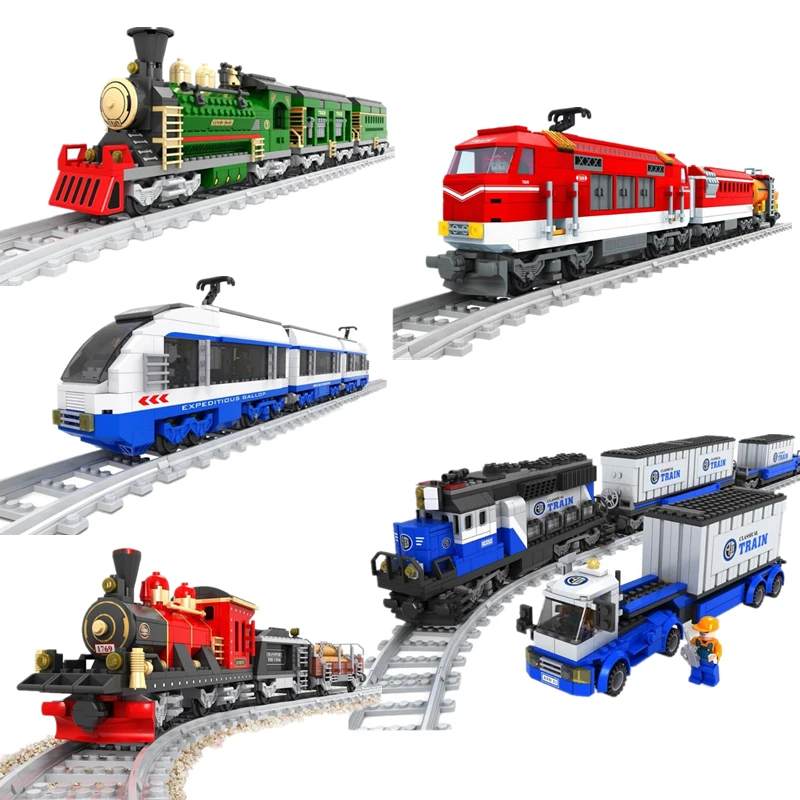 

Hot New Train Rails Trafic Set Blocks Educational Model Building Toys Brick Children Compatible With Legoinglys Model & Building