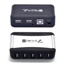 Концентратор для портативных ПК USB 2,0 конвертер AC адаптеры питания 7 порты и разъёмы Высокое скорость прочный США/ЕС Plug