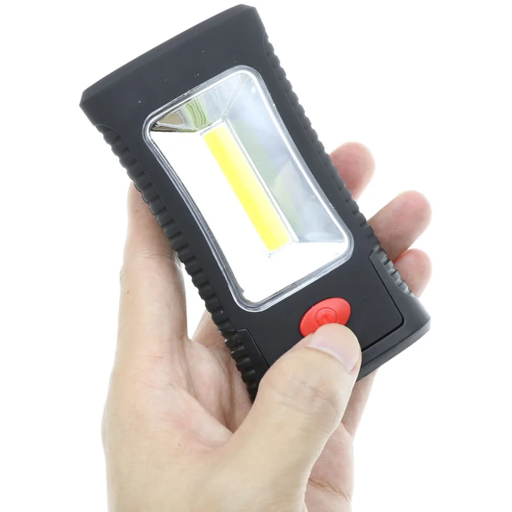 

szKosTon Portable Multifunctional COB LED Work Lights with Magnetic Folding Hook Flashlight Lanterna Lamp using 3*AAA Battery