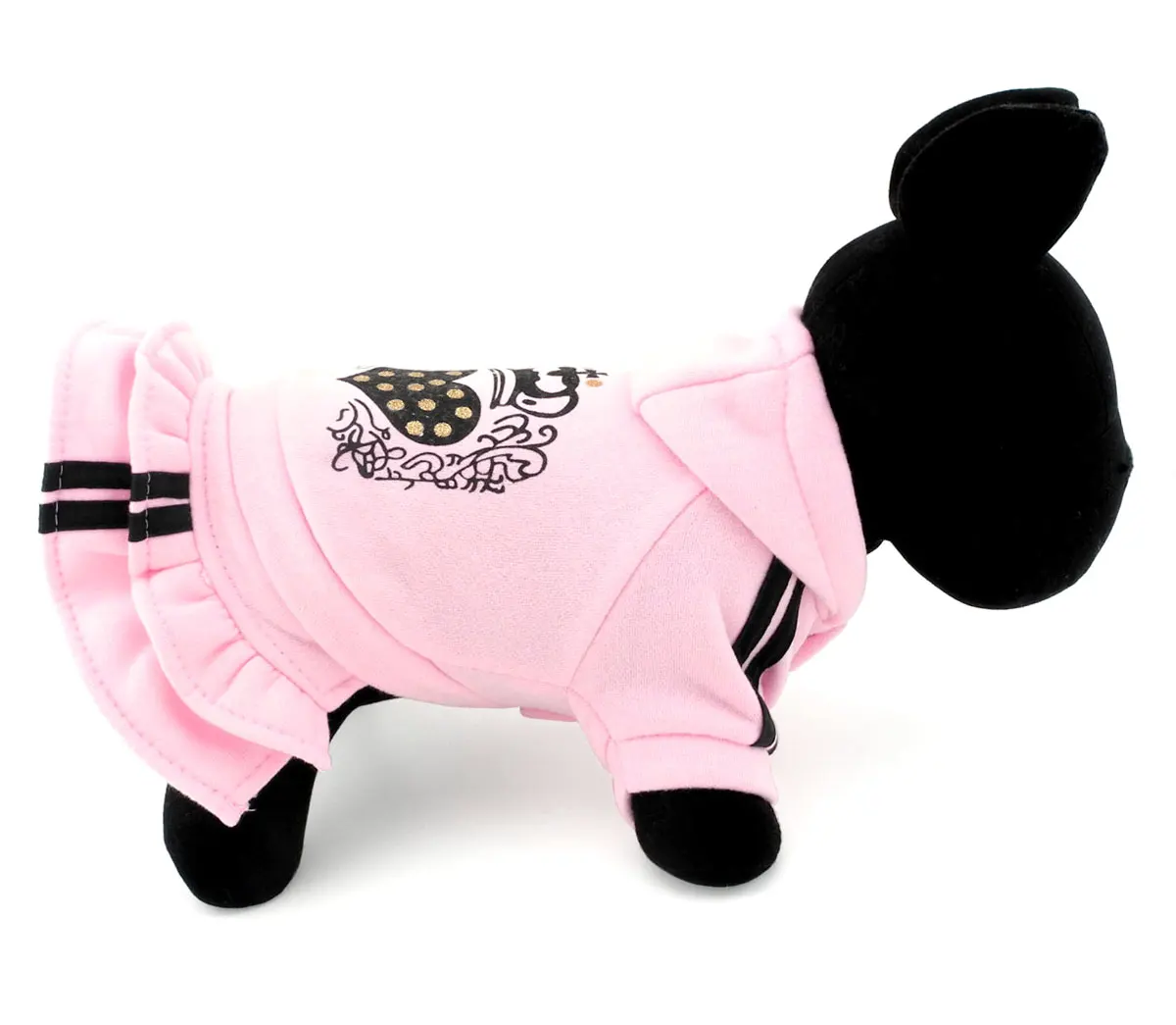Одежда для питомцев маленькая собака кошка с капюшоном свитер куртка слой платье сердце розовый