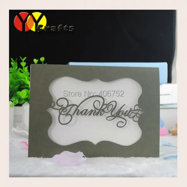 simple invitation card with thank you or couple names laser cut simple invitation card