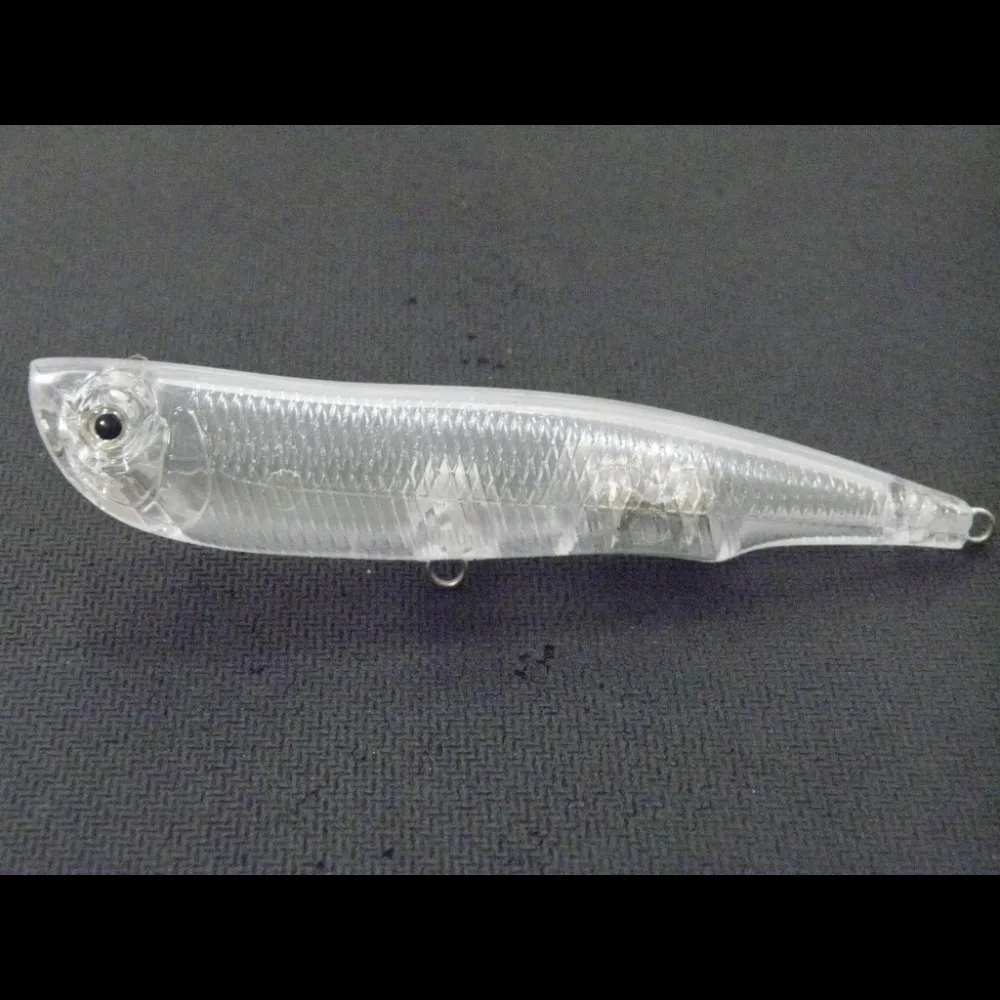 WLure 17 г длинный заброс Topwater Поппер пустой прозрачный наживка тела 10 В упаковке ходячая рыболовная приманка UPW622P10