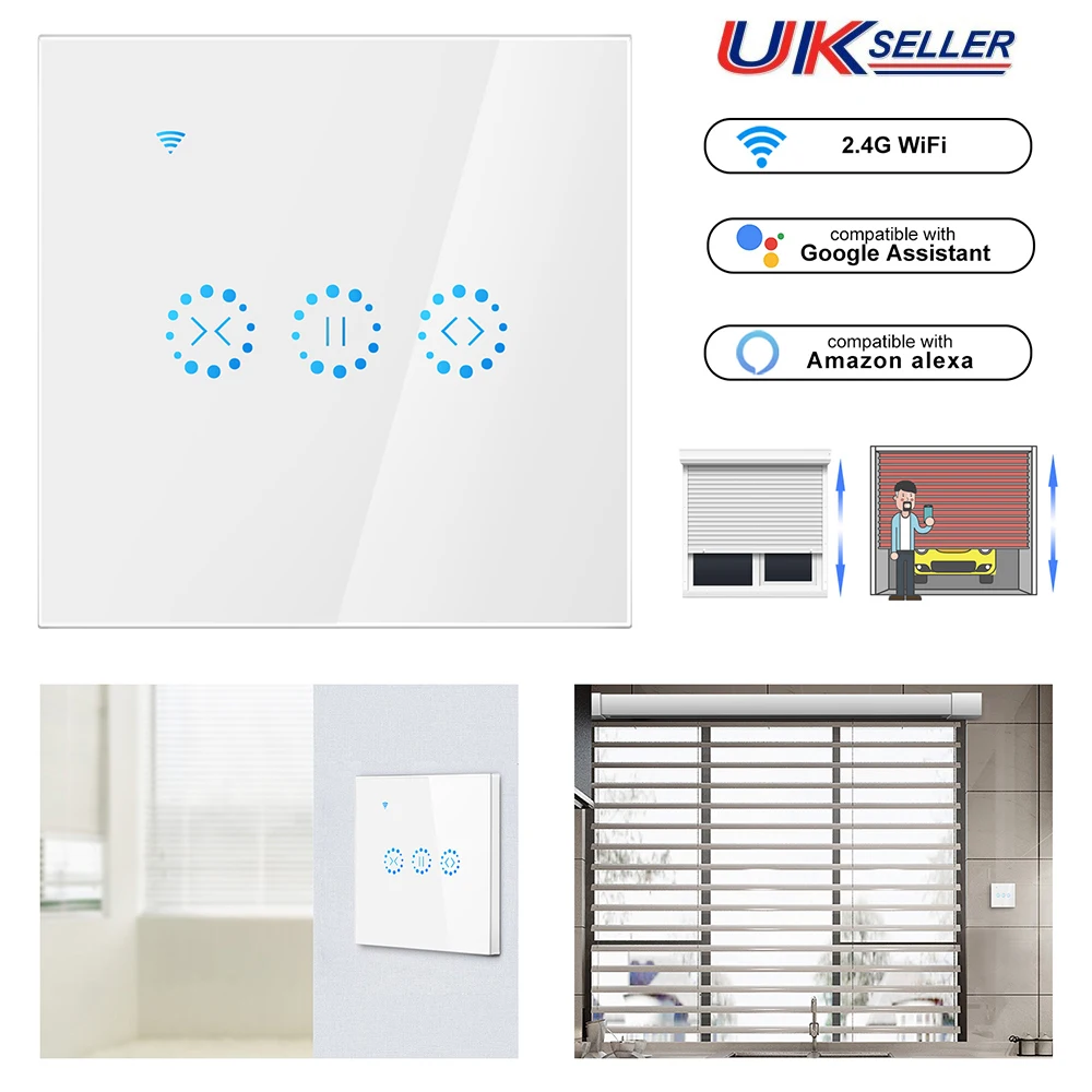 

Smart Life APP WiFi Curtain Switch For Electric Motorized Curtain Works Uk/EU Voice Phone Control With Amazon Alexa&Google Home