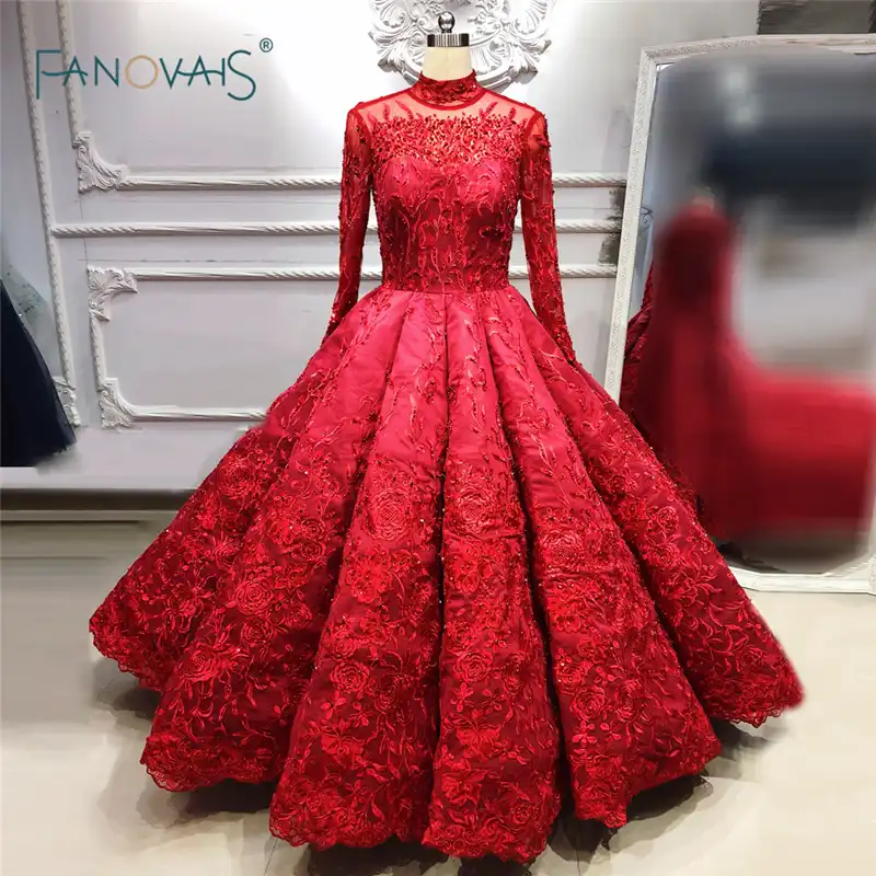 red long wedding dresses