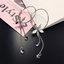 Европейские и американские цветы дикие серьги корейский темперамент кисточкой Длинные серьги личности вечерние женские серьги