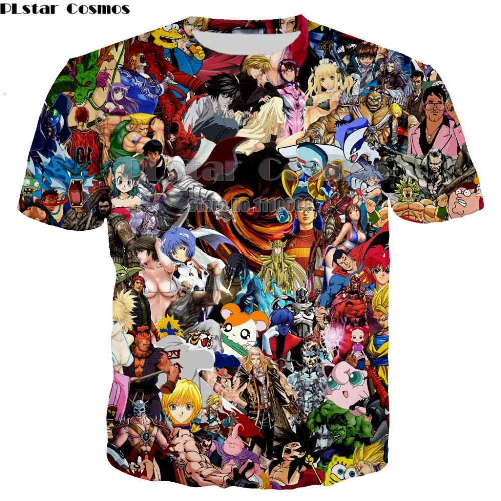 

PLstar Cosmos Women Men 3d Top Original Pokemon Bit Collage T-Shirt Video Game And Anime 3d Print T Shirt Characters Cartoon Tee