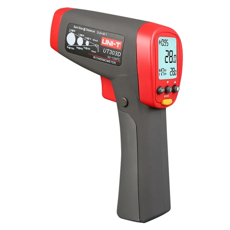 

UNI-T Infrared thermometer UT303D Non Contact Laser Gun IR Thermometer LCD digital display -32~1250 degree pyrometer infrared