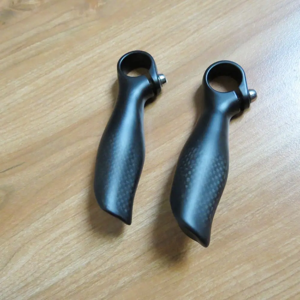 cheap Wake 22.2*120mm Bar End Matt Black 3K Carbon Fibre Road Mountain Bike MTB Folding Bicycles Handlebar Handle Bar Ends No logo