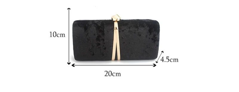 Luxy Moon Black Velour Clutch Bag Size