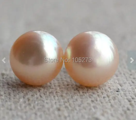 

Huge Pearl Earrings AA 10.5-11MM Pale Pink Color Freshwater Pearl Earrings 925 Sterling Silver Stud Wedding Bridesmaids Jewelry