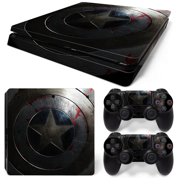 

American Captain Vinyl Decal Console Cover Skin Sticker for PS4 Slim for P4 Slim Skin Cover Case