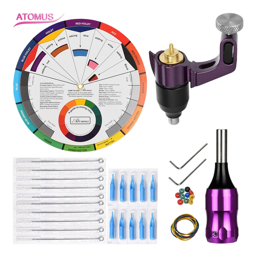 

Profesional Kalici Makyaj Setleri Machine Tatoo Kit Tatuaje Profesional Tatuagem Rotary Tattoo Beginner Set Kits Iniciante Gun