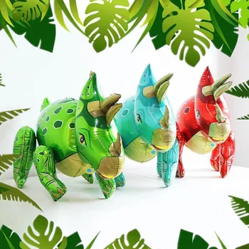 

1pcs 3D dinosaur balloons foil standing green dinosaur Red dragon birthday deco party supplies boy kids toys helium globals