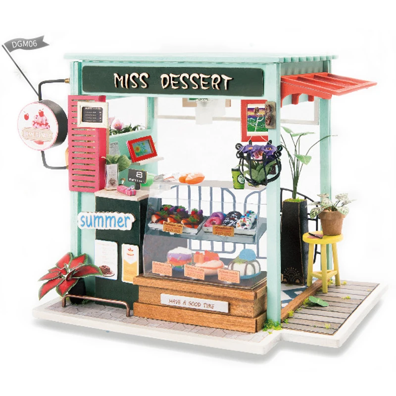 

DIY Doll House Miniature Model With Wooden Furniture Art House 3D Mini Dollhouse Toys Gift For Children Miss Dessert DGM06 #E