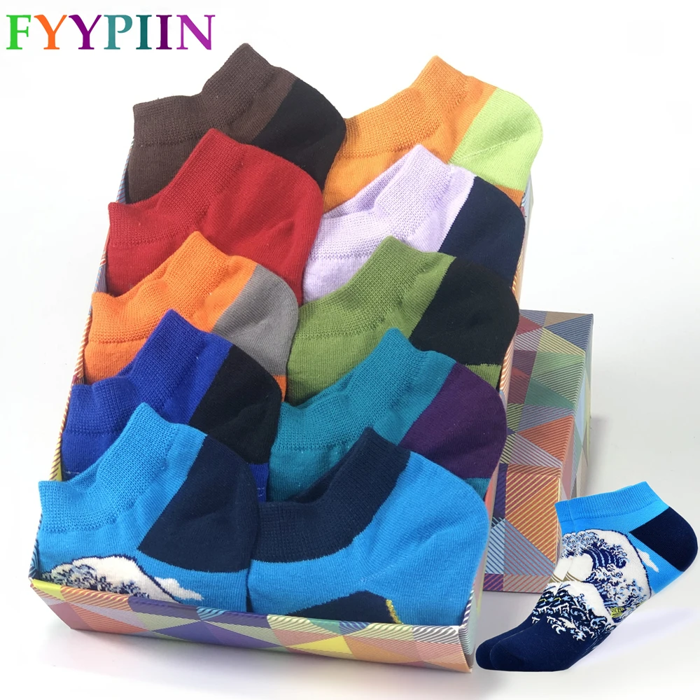 Носки мужские новейший дизайн короткие летние носки качественная картина маслом