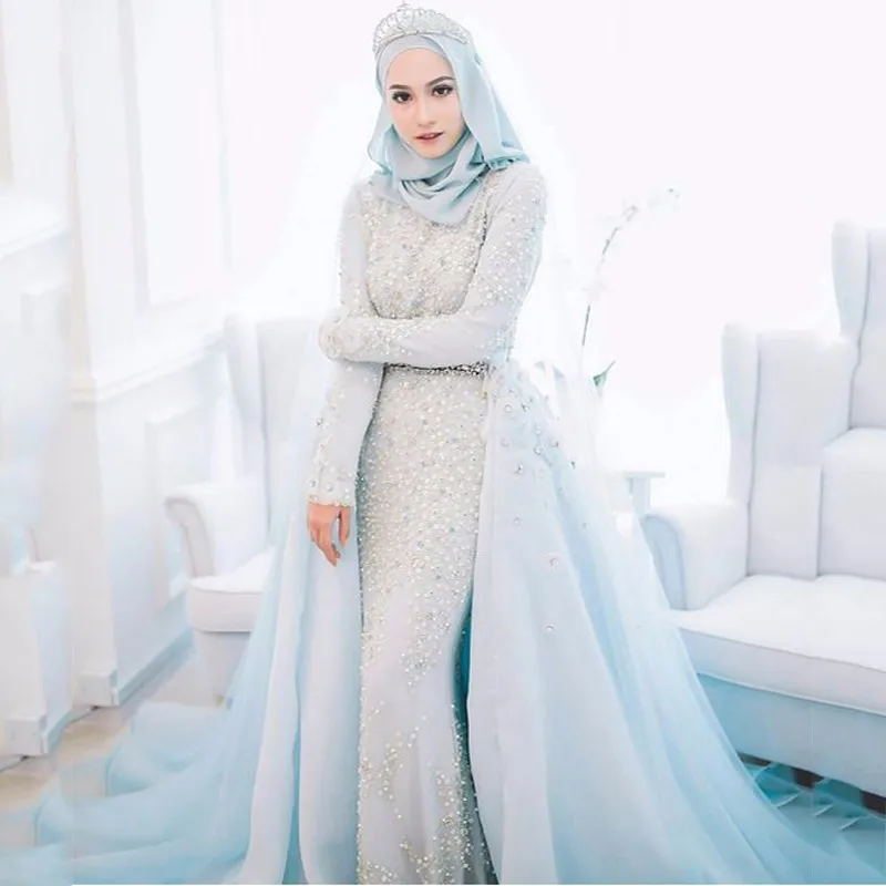 Muslim Evening Dresses Long Sleeves 