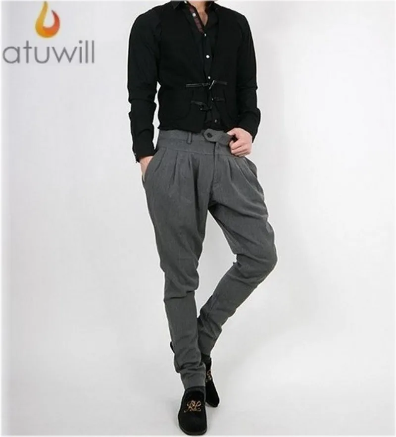 Atuwill Men's Harem Pants Gray/black S2xl New Fashion 2017 Hip Hop