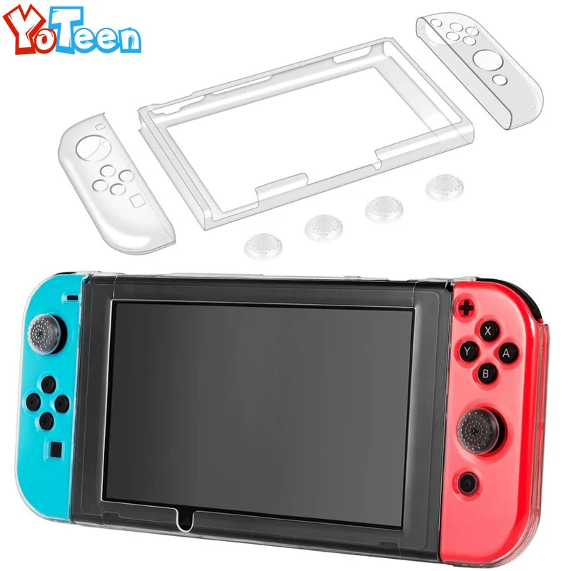 

for Nintend Switch Case Hard Crystal Protective Transparent Cover Shell for Nintend NS NX Switch Console Case Cover + Thumb Caps