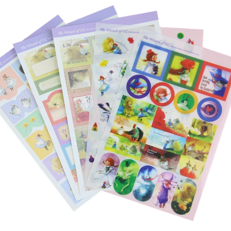 5 Sheets Lot Kawaii Cartoon Sbooking Sticker The Wizard Of Oz 5 Sheets Lot Kawaii Cartoon Sbooking Sticker The Wizard Of Oz Diary Planner Ablum Cute Stationery School Supplies In From