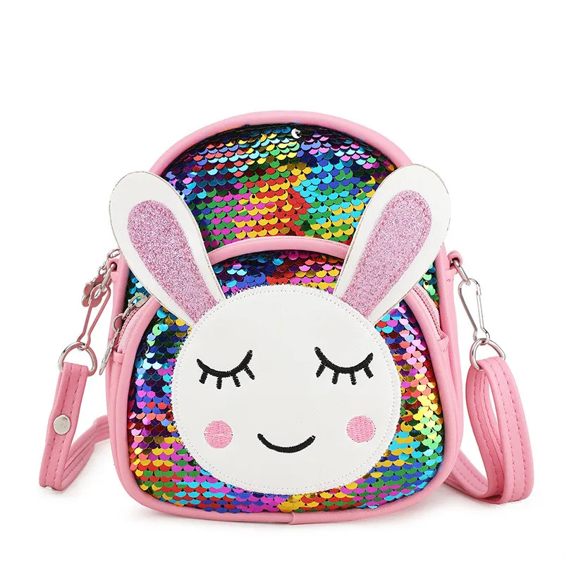 Новые милые сумки с блестками для малышей, детская кожаная сумка через плечо для девочек, сумка принцессы с животными