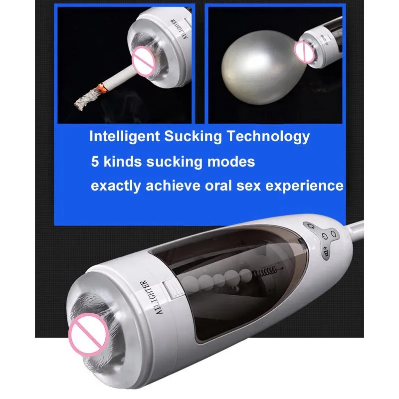 Powerful Sucking Male Masturbator Beads Squirming Penis Massager Masturbation Cup Artificial Vagina Sex Machine Sex Toys for Men