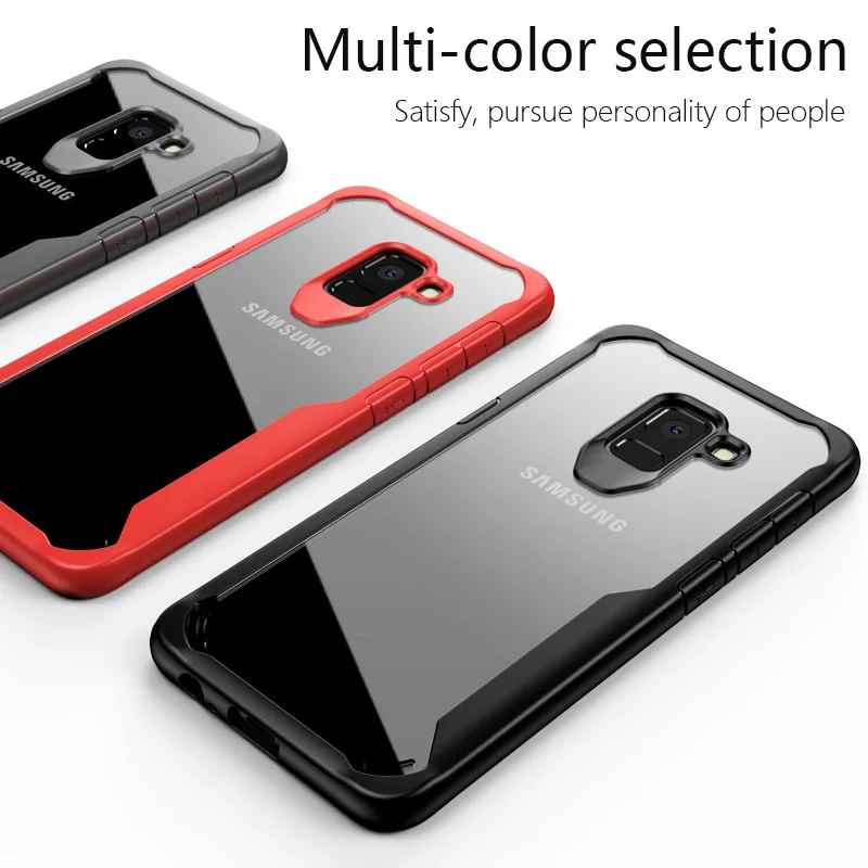 

For Samsung Galaxy A8 A8Plus 2018 Case Soft Silicone+Transparent PC Armor Back cover Case for Samsung A8 Plus 2018 Full Cover