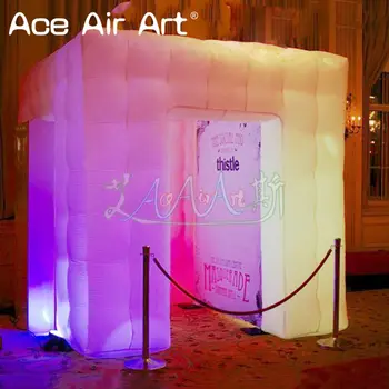 

Attractive 2.45m Height led inflatable photo booth props,self photo party cube funny booth for wedding and advertising for sale