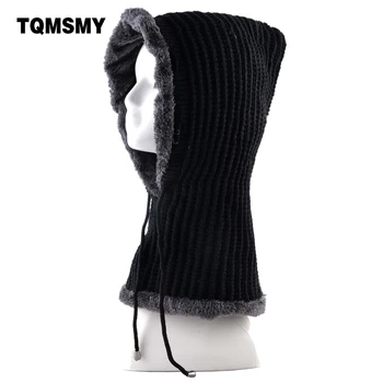 

Unisex winter hats for men Knitting wool bonnet Solid color One-piece Hip hop caps Plus velvet keep warm hat women beanies gorro
