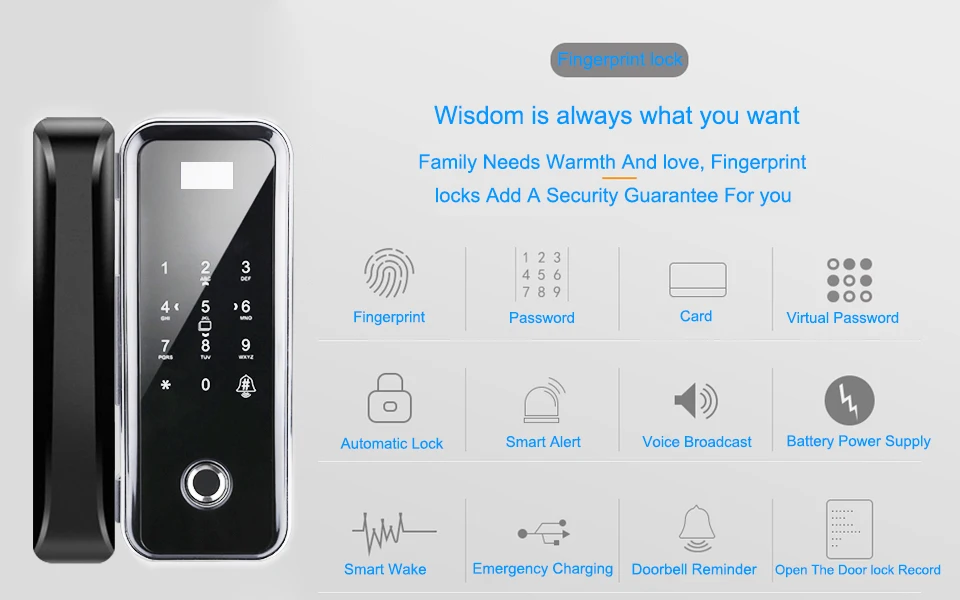 Eseye замок отпечатков пальцев деревянные стеклянные двери Keyless для офиса и дома Противоугонная смарт-карта биометрический замок на дверь