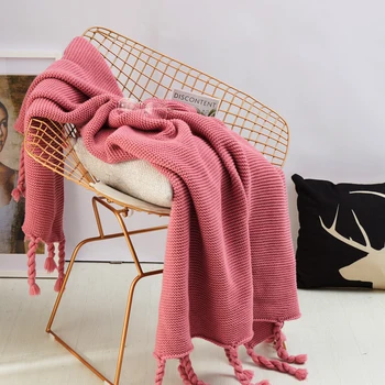 

Double size cotton pink blanket for all season 125*170cm acrylic comforter ,wearable blanket , bedside blanket